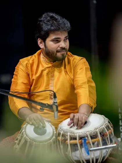 A candid shot from the Malhar Festival. The joy of playing for a knowledgeable audience is immense.