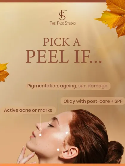 When should you pick a peel? A peel is a good option if you are dealing with pigmentation, signs of aging, sun damage, or active acne and marks, and are committed to proper post-care, including SPF.