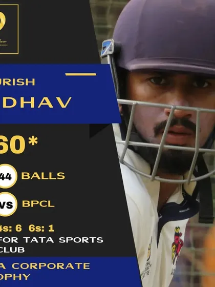 Southpaw Gaurish Jadhav with a quick unbeaten 60 in the MCA Corporate Trophy.
