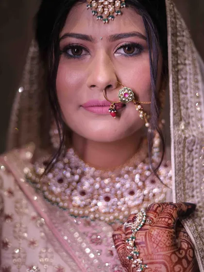 A collection of portraits showing this bride's mesmerizing eyes, dewy skin, and radiant smile, creating the perfect bridal combination.
