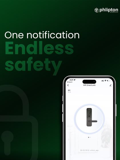 One notification provides endless safety. The app interface shows a simple, clear status of your lock, giving you peace of mind with just a glance.