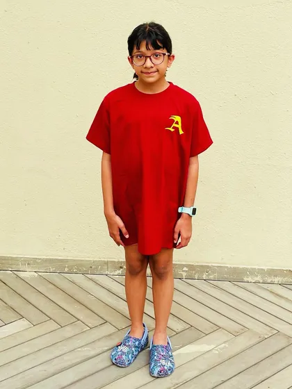 Yuvika Sharma, one of our rising stars, after winning two gold medals at the Haryana Open States Swimming Competition. She improved her personal best times in both the 50m freestyle and 50m backstroke, showing significant progress.