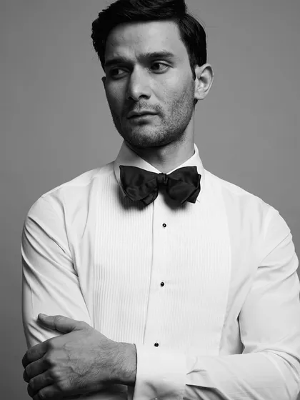 A classic black and white headshot for an actor. My goal is to provide a range of expressions in a session, and this thoughtful, cinematic look offers a different side to their story, perfect for a professional portfolio.