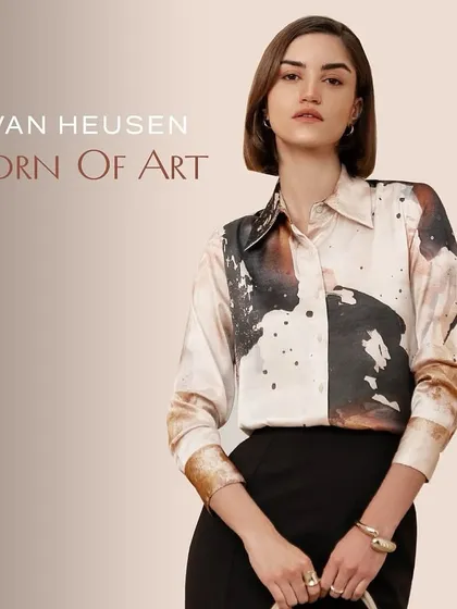 A polished and professional look for the Van Heusen 'Born Of Art' campaign. I designed a clean, sophisticated makeup look with a defined eye and neutral lip to complement the corporate-chic styling.
