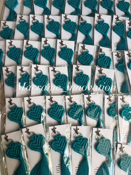 A sea of teal heart keychains. This color is so vibrant and beautiful, and it's one of my most popular choices for bulk orders.