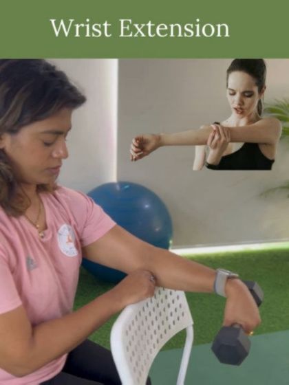 Wrist extension exercises with a light dumbbell can help strengthen the muscles around your elbow and wrist, providing more stability and reducing pain.