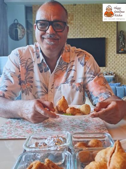 A plate of freshly made samosas, ready to be enjoyed. This is the final step of our process, from our pan straight to your plate.