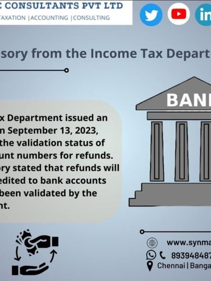 The Income Tax Department has made it clear that refunds will only be credited to bank accounts that have been validated on the portal. I can help you ensure your account is correctly validated to avoid delays.
