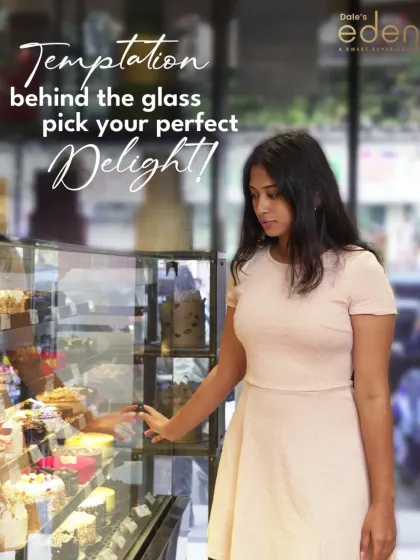 Temptation behind the glass. The hardest part is choosing your perfect delight from our daily selection of fresh cakes and pastries.