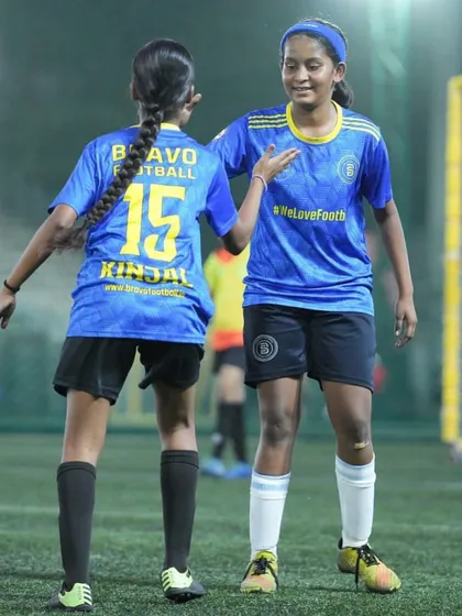 Sahara and Kinjal from our Social Responsibility Program celebrating their assist and goal. Their journey is possible thanks to the support of our community.