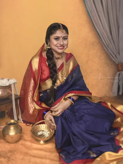 A solo portrait of the mother, styled beautifully as Yashoda. I believe in capturing the mother's grace and beauty as part of the family's story.