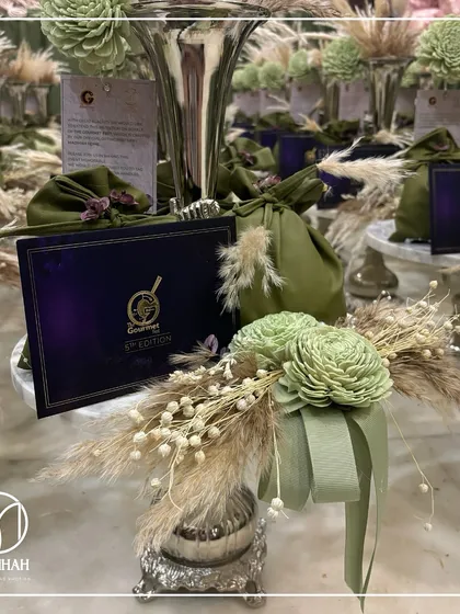 A display of the multiple invitation hampers created for The Gourmet Fest. Each one was a small token of the luxury and artistry that the event represents.