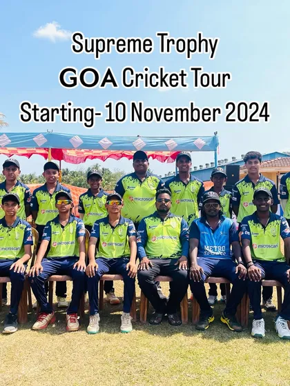 Announcing our upcoming Goa Cricket Tour! We combine competitive cricket with the fun of a beach destination. Here's one of our teams ready for action under the sunny Goa sky.