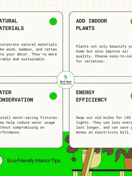 Here are some of our favorite eco-friendly interior tips. We can help you incorporate sustainable materials, energy-efficient lighting, and water-saving fixtures into your home design.
