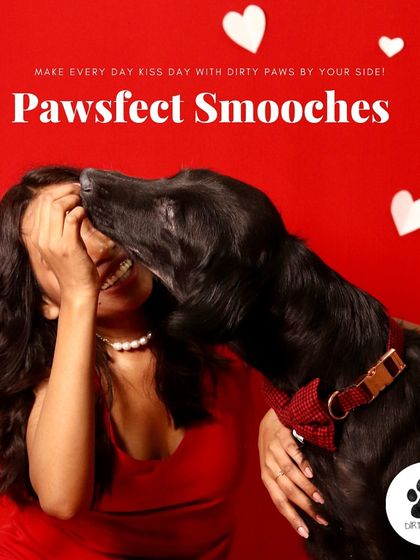 Pawfect smooches. Celebrating Kiss Day with my dog, who is modeling the Red Check Collar. A reminder to make every day a kiss day.