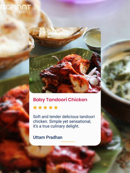 "Simple yet sensational." This review for our Baby Tandoori Chicken perfectly captures what we aim for: authentic, delicious food that is a true culinary delight.