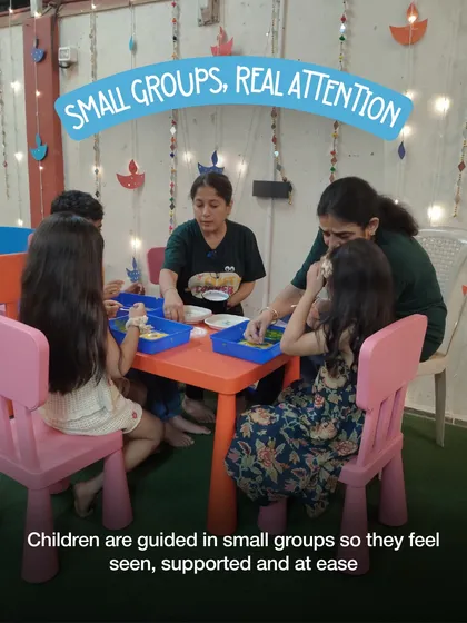 We believe in small groups for real attention. In this setting, children are guided by our mentors so they feel seen, supported, and completely at ease.