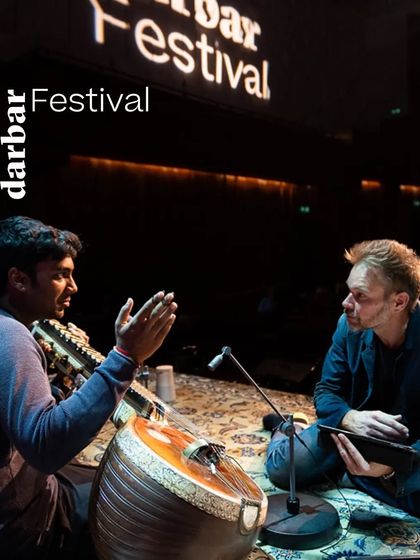 A moment of discussion with the director of the Darbar Festival. It's always inspiring to connect with people who are so passionate about presenting our music to the world.