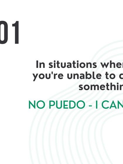 The most direct way to say you can't do something is 'No puedo', which means 'I can't'.