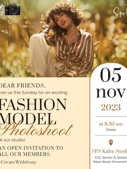 An open invitation to all our members for an exciting Fashion Model Photoshoot at our studio. These events provide a great opportunity to practice and build your portfolio.