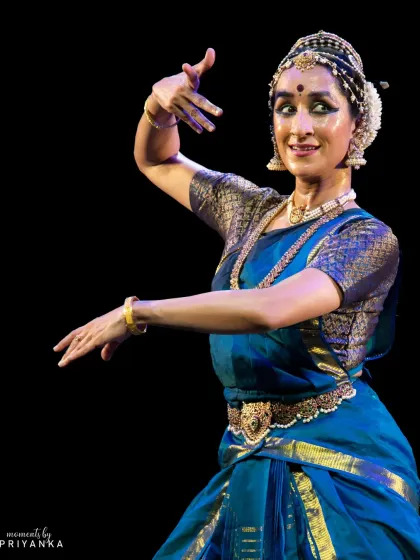 A moment of expressive storytelling, or 'abhinaya', from my Nishagandhi performance. The joy of the character comes alive through a simple smile and gesture.