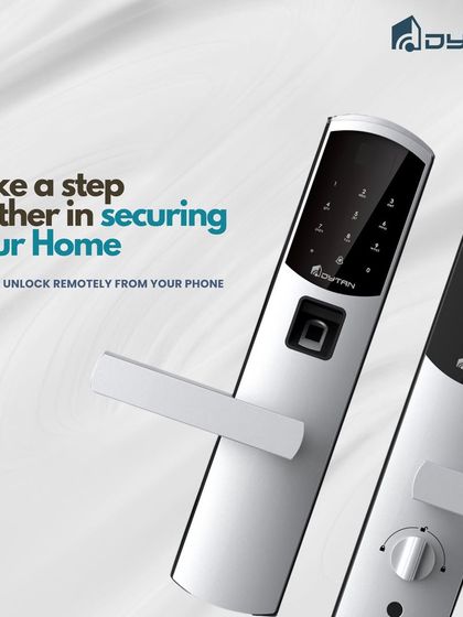 Another look at our modern silver smart lock, designed to provide a higher level of security with remote locking and unlocking capabilities from your phone.