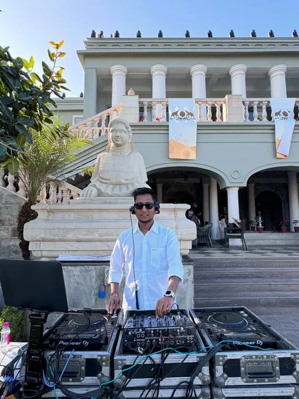 Setting up for a destination gig at a stunning property. I am available to travel anywhere your party takes me, bringing my complete professional DJ setup to ensure top-quality sound and performance, no matter the location.