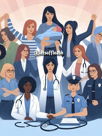 An illustration representing the power of women coming together for a cause. This was part of the promotion for my podcast on winning a case against animal cruelty, a victory achieved by a woman judge, a woman advocate, and a woman host.