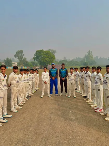 The toss for the 2nd match of the Junior ODI Cup. FCCA Kings vs FCCA Panthers.