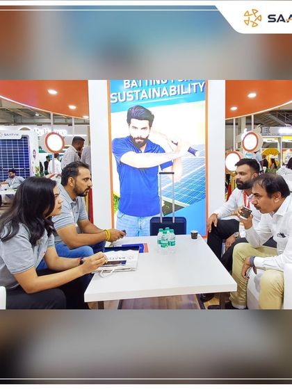 Our team in discussion with visitors at our booth on Day 2 of the REI Expo 2024.