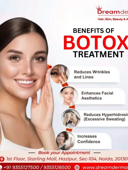 Botox offers more than just wrinkle reduction. As this graphic shows, it is also used to enhance facial aesthetics, reduce excessive sweating (hyperhidrosis), and ultimately boost your confidence with a refreshed and smoother appearance.