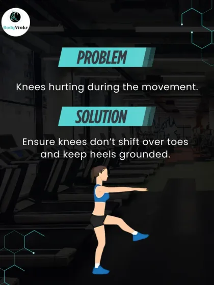 Feeling knee pain during the movement? This is another frequent issue. The solution is to ensure your knees don't shift over your toes and to keep your heels firmly grounded throughout the squat.