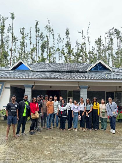 The team outside our partner homestay in Chikmagalur.