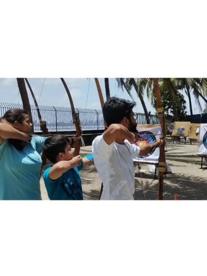 A group of archers practicing in unison, a great way to build rhythm and consistency.