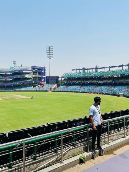Overlooking the historic ground in Delhi. Every stadium has its own story and energy.