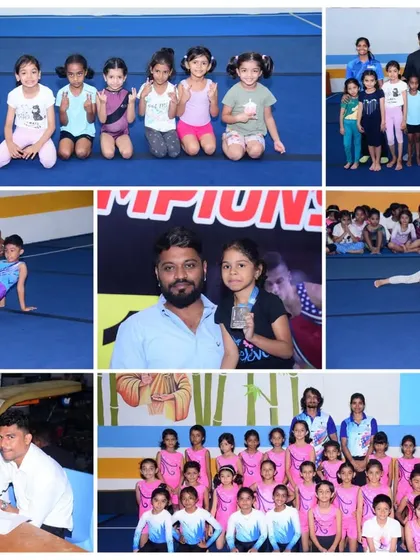 A collage capturing the spirit of Day 1, from the judges' table to our youngest gymnasts performing their hearts out.