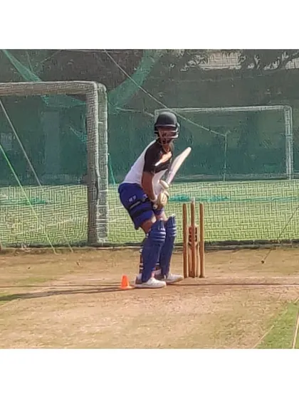 KKR player Nitish Rana taking his stance. Our facility provides the ideal setup for professional cricketers to simulate match conditions and fine-tune their skills.