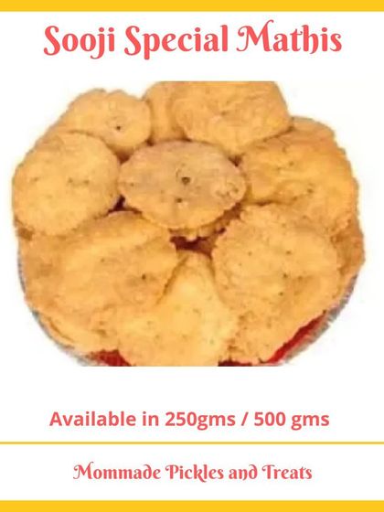 Here are my Sooji Special Mathis, made with semolina to be extra crispy and light. They are a simple, classic, and savoury cracker that pairs wonderfully with a hot cup of chai, reminding you of home.