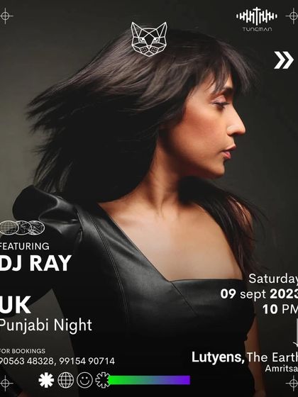The poster for a UK Punjabi Night in Amritsar. Bringing a specific, high-energy sound to a city that knows how to party.