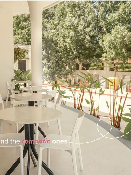 Our outdoor patio seating is perfect for the romantic ones who want to enjoy the fresh air and greenery.