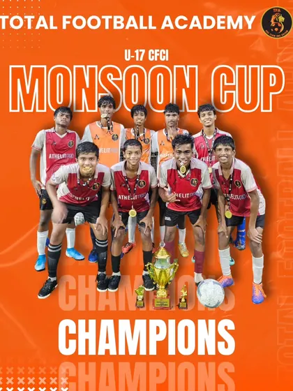 Champions of the U17 CFCI Monsoon Cup. Our senior boys team showcasing their trophy after a successful tournament run.