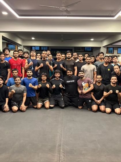 The squad after a great wrestling session. The energy in the green and black basement is unmatched. Admissions are open.