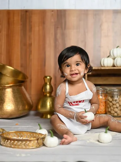 A wider view of the 'Little Chef' setup, showing all the traditional kitchen props.
