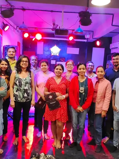 The group from Open Mic Challenge 71. It's amazing to see people connect through their shared love of performance.