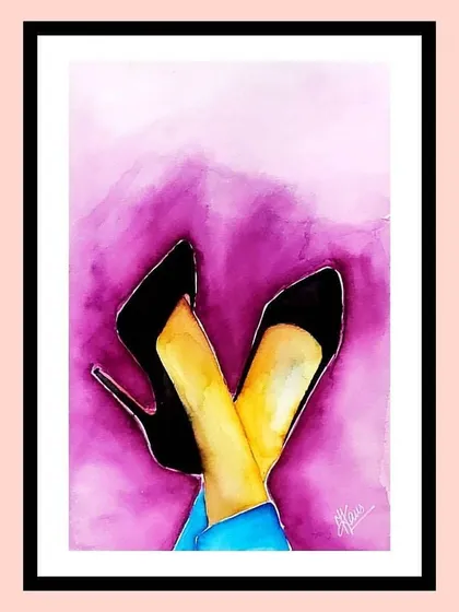 Another version of my stiletto art piece, presented with a different crop and background. It highlights the versatility of a single piece of art and how its presentation can change its feel.
