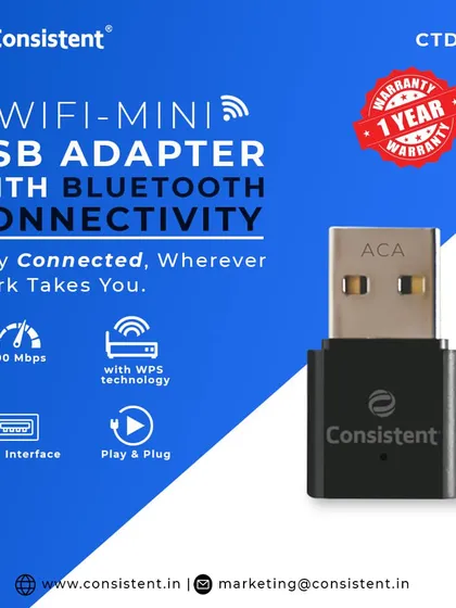 Get reliable, high-speed internet with my WiFi-Mini USB Adapter. This compact device delivers speeds up to 600 Mbps and includes Bluetooth connectivity, making it a simple plug-and-play solution for staying connected wherever you are.