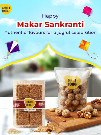 For Makar Sankranti, I offer authentic treats like Til Laddoos and Gajak. These sesame sweets are a traditional and joyful part of the harvest festival celebration.