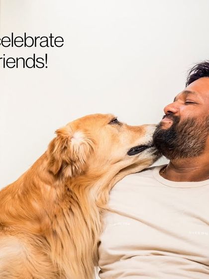A simple, heartfelt moment of a golden retriever giving his human a loving kiss. This is the kind of unconditional affection I aim to capture.