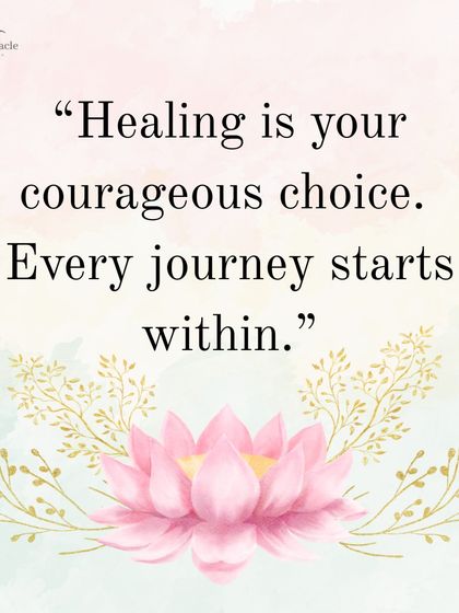 Healing is a courageous choice. It's a brave decision to turn inward and nurture your own well-being. Every journey of transformation, growth, and wholeness starts from within.