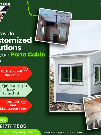 I provide customized solutions for all your porta cabin needs. My buildings are designed for easy, do-it-yourself style installation, are quick to assemble, and are built to be durable and maintenance-free.